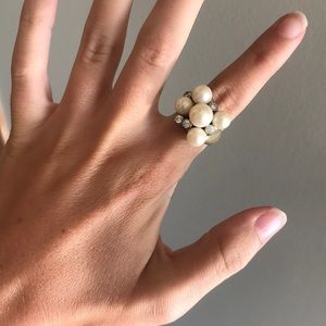 Lia Sophia Pearled Ring Size 6